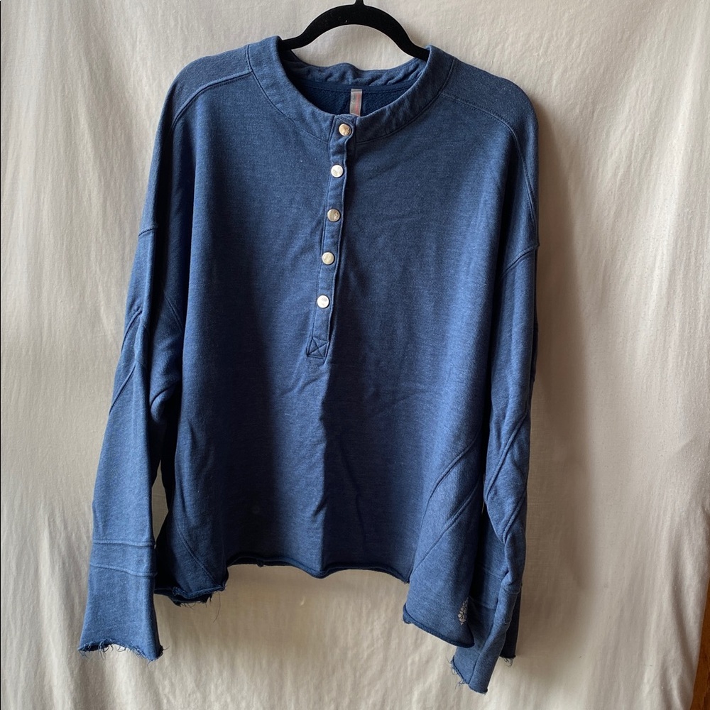 Free People Movement Sweat Shirt with Button Front